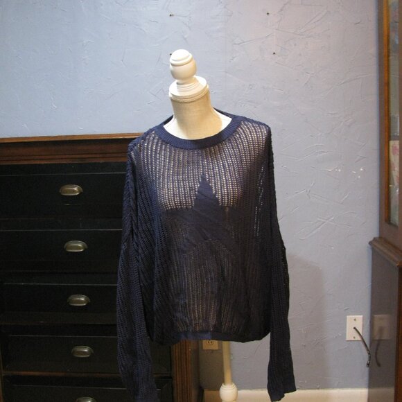 Source Unknown Sweaters - * 2/$15 Unbranded Slouchy Oversized Sweater XXL New Without Tags Blue Open Knit